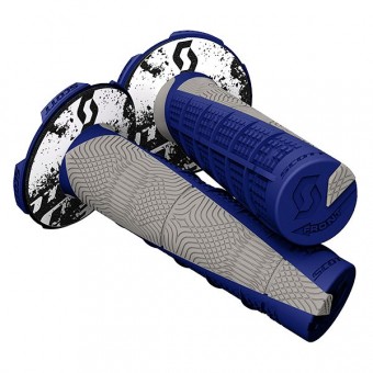 Scott Duece MX Motorrad Griffe inkl.Donut blau/grau 