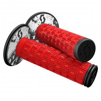 Scott Mellow MX Motorrad Griffe inkl. Donut rot/schwarz 