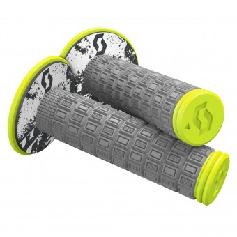 Scott Mellow MX Motorrad Griffe inkl. Donut grau/gelb 