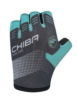 Chiba Solar Fahrrad Handschuhe kurz schwarz/türkis 2027 