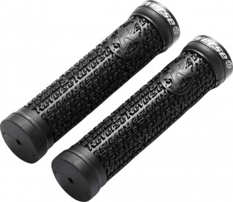 Reverse Stamp Single Lock-On Fahrrad Griffe schwarz/schwarz 