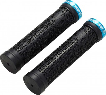 Reverse Stamp Single Lock-On Fahrrad Griffe schwarz/blau 