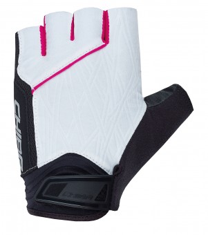 Chiba Lady Bamboo Damen Fahrrad Handschuhe kurz weiß/schwarz/pink 2027 