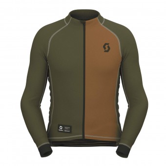 Scott RC Pro Warm Winter Fahrrad Trikot lang bread braun/grün 2026 