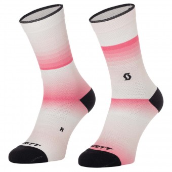 Scott Gradient Stripes Crew Fahrradsocken rosa/weiß 2026 