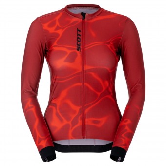 Scott Pro Mid Winter Damen Fahrradtrikot langarm turbo rot 2027 