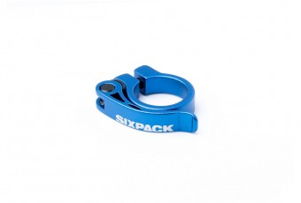 Sixpack Menace Fahrrad Sattelklemme mit Schnellspanner 31.8mm / 34.9mm blau 