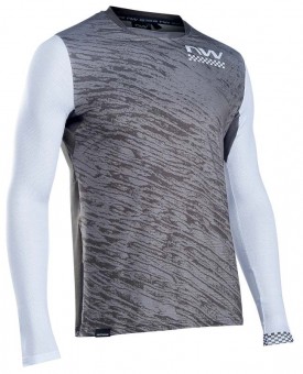 Northwave Bomb Fahrrad Trikot lang grau/weiß 2022 XL (52)