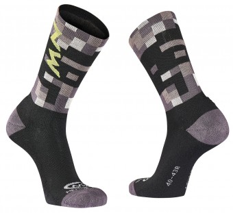 Northwave Core Fahrrad Socken grau/schwarz/gelb 2021 