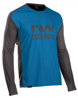 Northwave Edge Fahrrad Trikot lang blau/schwarz 2022 