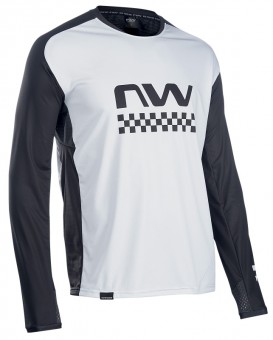 Northwave Edge Fahrrad Trikot lang weiß/schwarz 2022 