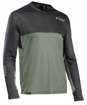 Northwave Edge Fahrrad Trikot lang grün/schwarz 2023 