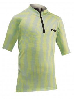Northwave Force Evo Kinder Fahrrad Trikot kurz grün/grau 2025 