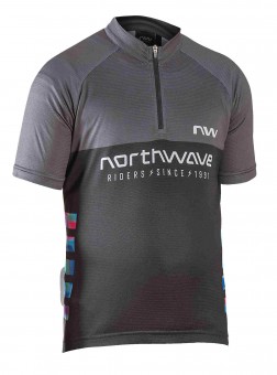 Northwave Force Evo Kinder Fahrrad Trikot kurz schwarz/grau 2024 