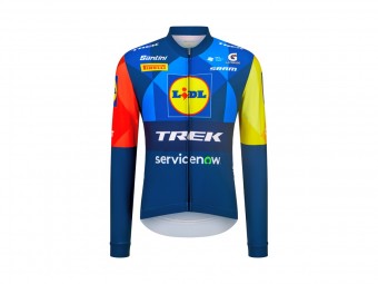 Santini Trek Race Rennrad Fahrradtrikot lang blau/gelb 2027 