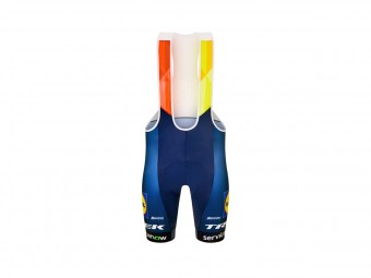 Santini Trek Replica Rennrad Fahrradträgerhose kurz blau/gelb 2027 