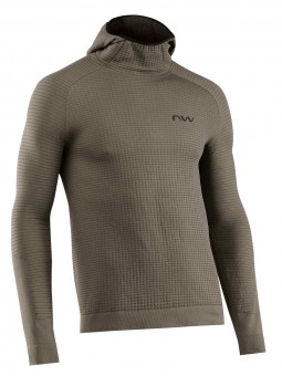Northwave Route Knit Hoodie Fahrrad Trikot lang forest grün 2025 