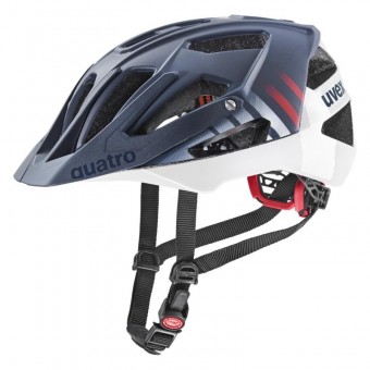 Uvex Quatro CC All Mountain Enduro MTB Fahrrad Helm matt blau/weiß 2024 