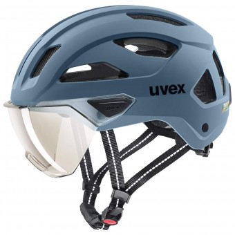 uvex Stride Visor Fahrrad Helm matt stone blau 2026 