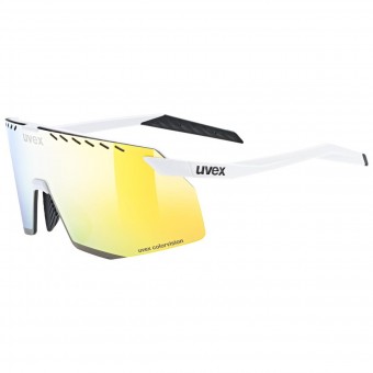 Uvex Pace Stage CV Fahrrad / Sport Brille weiß/mirror gelb 