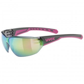 Uvex Equate Fahrrad / Sport Brille grau/pink/mirror pink 