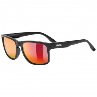 uvex Poise Fahrrad / Sport Brille matt schwarz/mirror rot 2026 