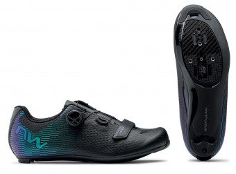 Northwave Storm Carbon 2 Rennrad Fahrrad Schuhe irisierend schwarz/grün/lila 2024 