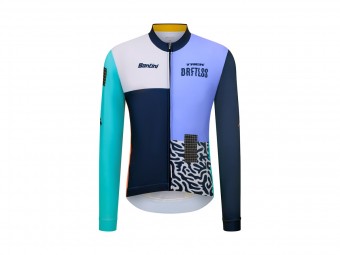 Santini Trek Driftless Rennrad Fahrradtrikot lang blau/gelb 2027 