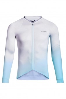 Cube Road / XC UV-Schutz Fahrrad Trikot lang weiß/blau 2027 