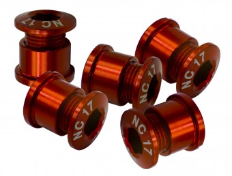 NC-17 Kettenblattschraube 5 Loch Set rot 