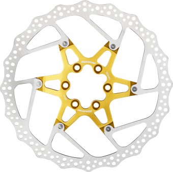 Reverse Bremsscheibe 180mm 6-Loch Alu/Stahl gold 