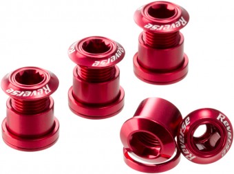 Reverse Kettenblattschrauben 4er Set Aluminium rot 